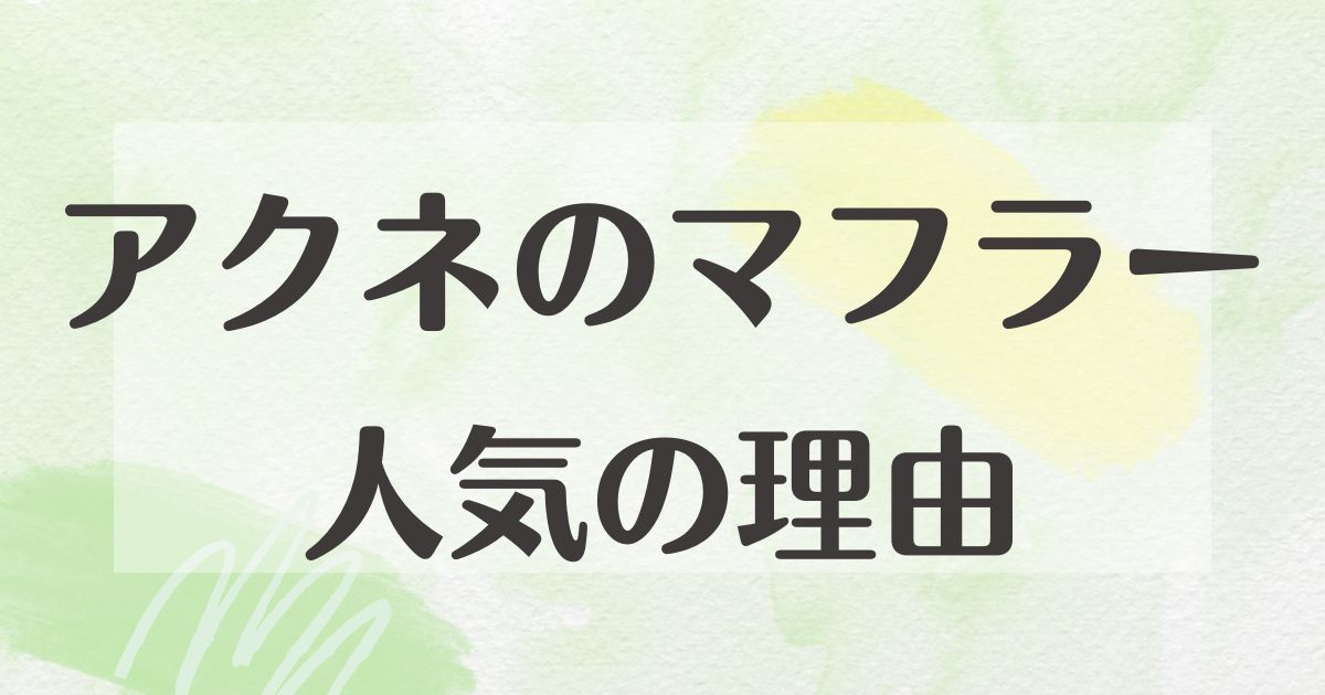 アクネのマフラーはなぜ人気？年齢層は何歳まで？どこで買える？