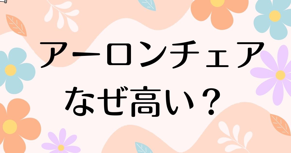 アーロンチェアはなぜ高い？何がすごくて良い？高すぎるのに人気の理由は？安く買う方法も