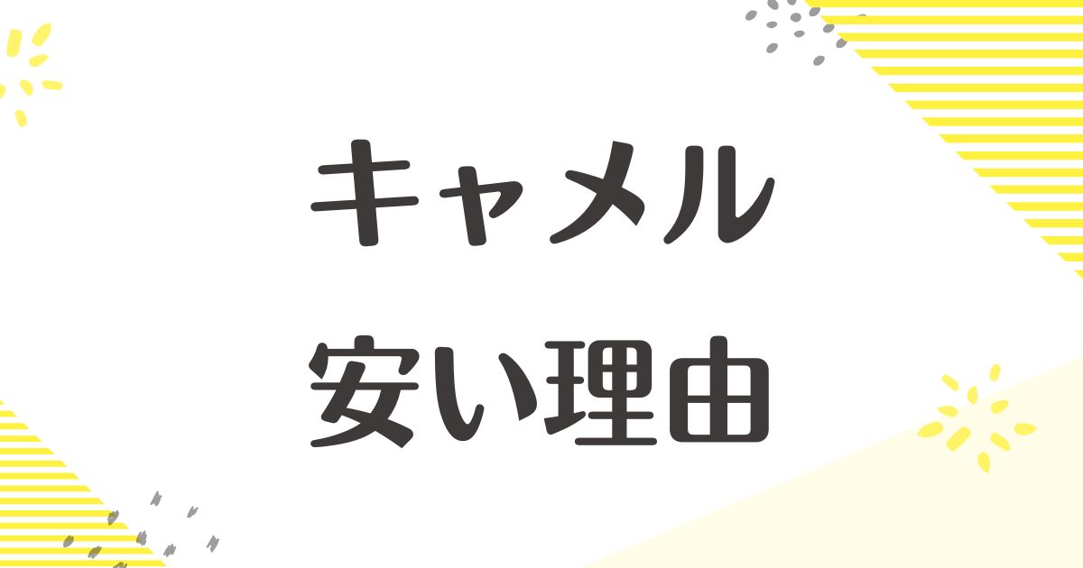 キャメルはなぜ安い？味がまずい口コミはない？後悔やデメリットも