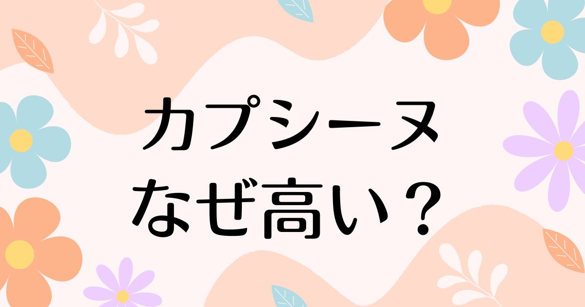 カプシーヌはなぜ高い？持ってる人の印象や人気の理由は？安く買う方法はコレ！