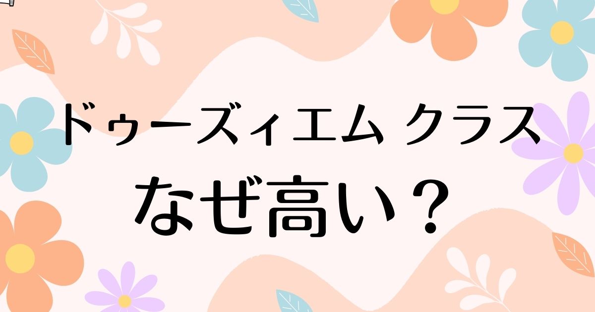 ドゥーズィエム クラスはなぜ高い？人気の理由は？安く買う方法はコレ！