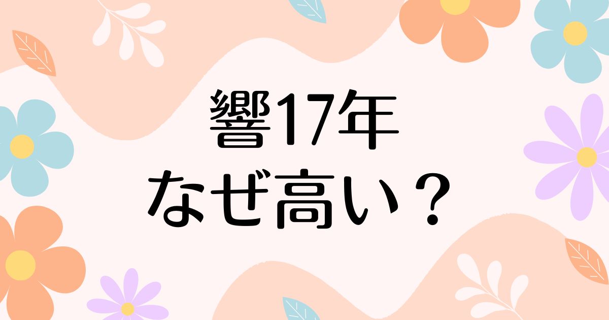 響17年はなぜ高い？値段は上がる？人気の理由は？安く買う方法はコレ！