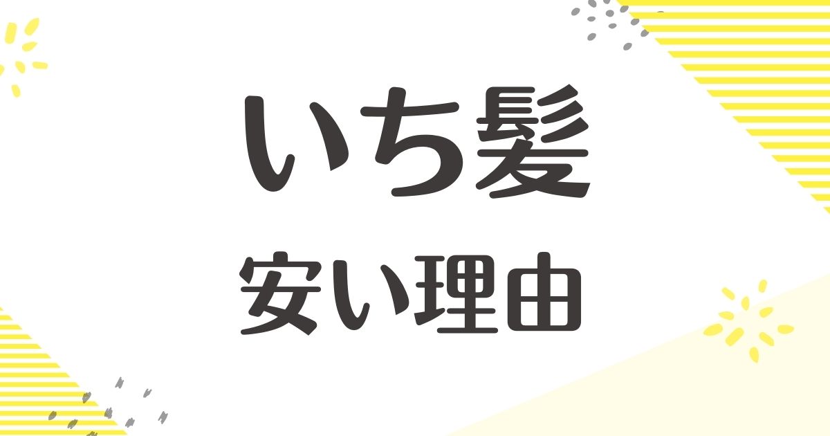 いち髪はなぜ安い？何がいい？正直おすすめしない？合わない人は？