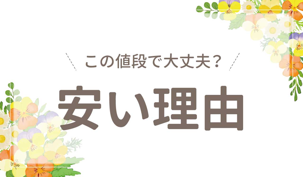 なぜ安い？値段が安い理由