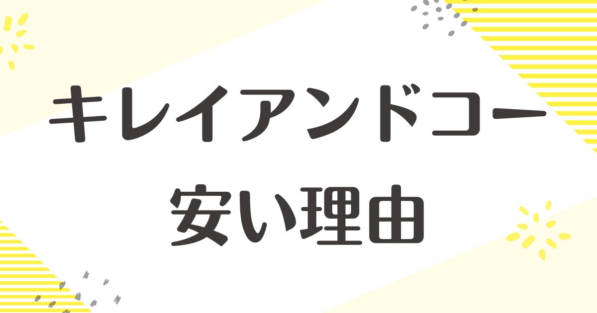 キレイアンドコーの値段が安い理由は？悪い口コミはない？後悔やデメリットも