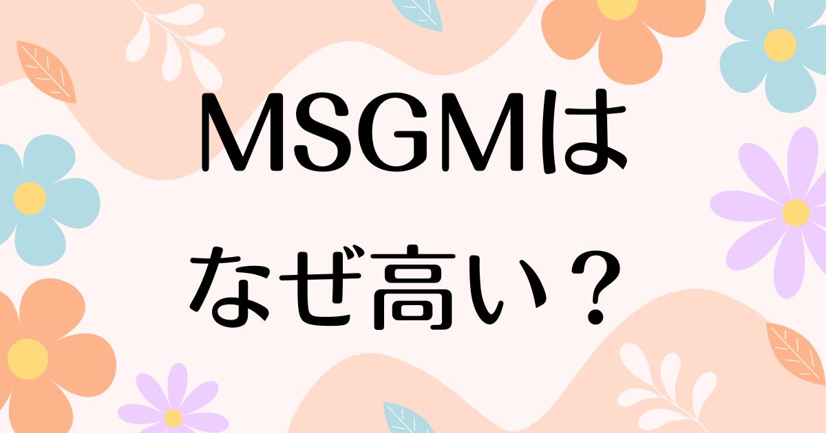 MSGMはなぜ高い？どこの国のブランド？着てる人は時代遅れ？人気の理由は？