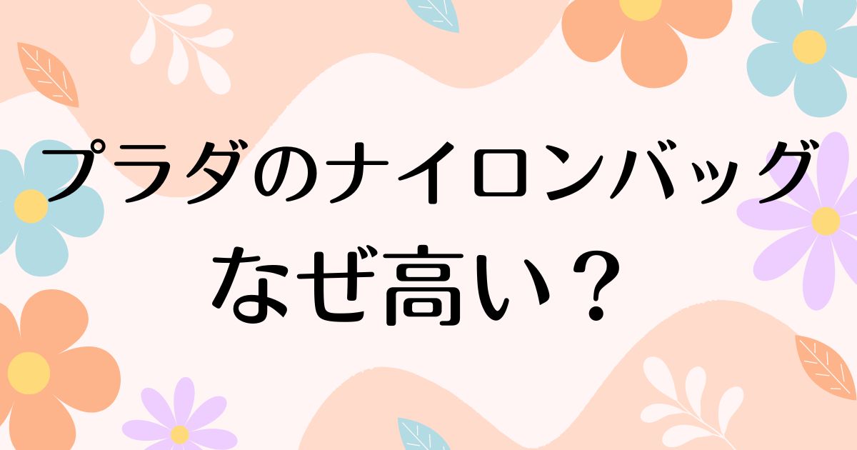 プラダのナイロンバッグ はなぜ高い？人気の理由は？安く買う方法はコレ！