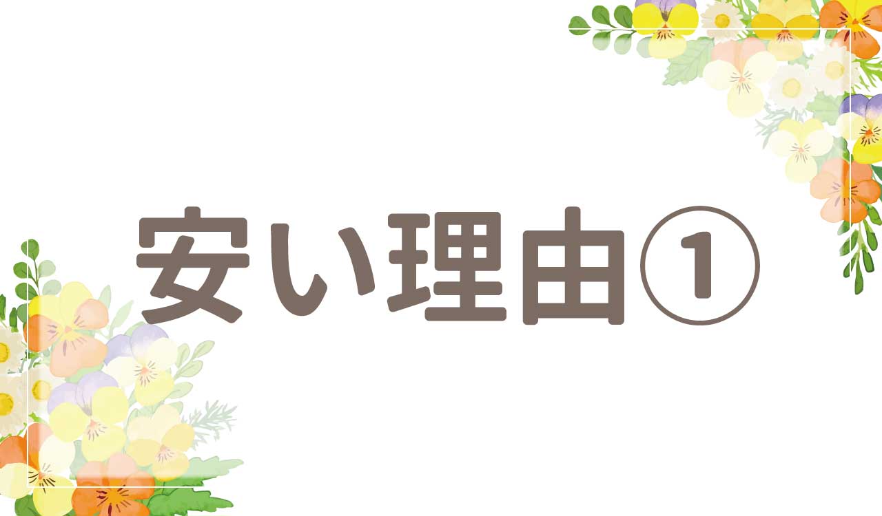 なぜ安い？値段が安い理由1