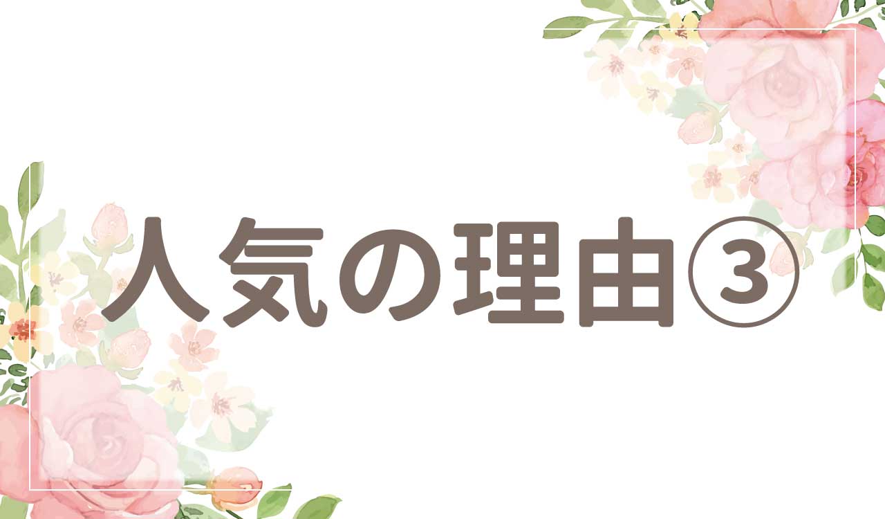 なぜ人気？人気の理由3