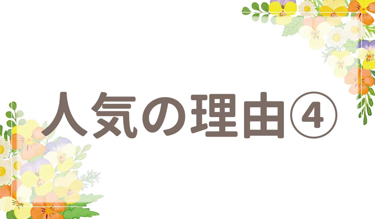 なぜ人気？人気の理由4