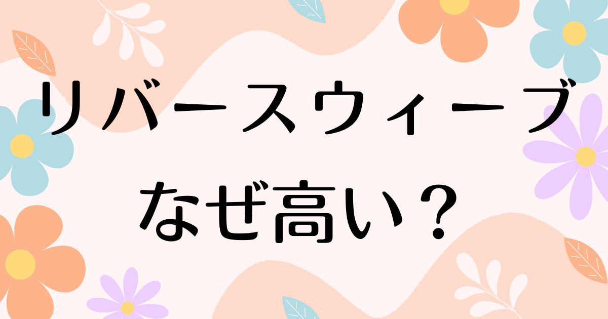 リバースウィーブはなぜ高い？高すぎるのに人気の理由は？安く買う方法はコレ！