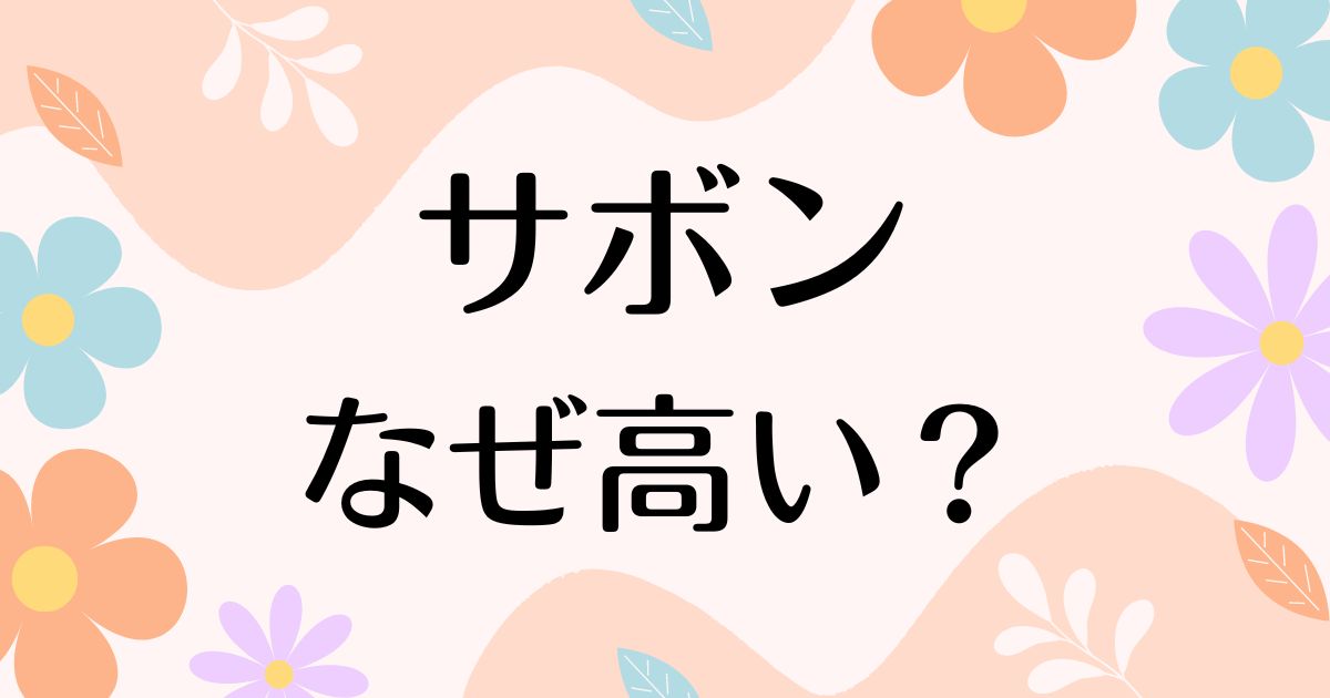 サボンはなぜ高い？有名で人気あるけど何がいいの？高すぎるという声も