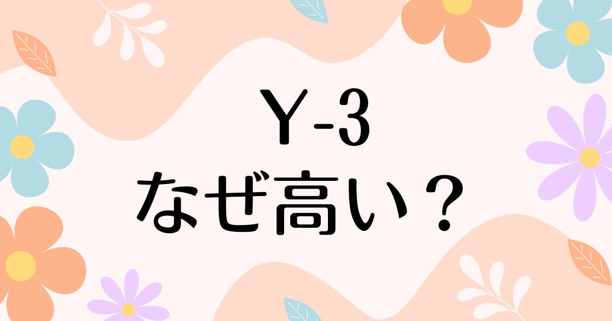 Y-3はなぜ高い？人気の理由は？安く買う方法はコレ！